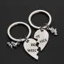MAOFAED Best Witches Keychain BFF Friendship Gift Sister Gift Broken Heart Best Friend Keychain Set
