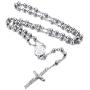 FaithHeart Catholic Rosary Beads Necklace, Holy Saint Michael/Christopher/Virgin Mary/Saint Benedict Medal with Cross Crucifix Pendant, 6MM Beads 26-28 Inches Chain (Send Gift Box)