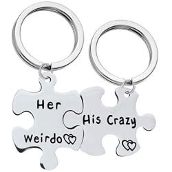 Couples Gifts Necklace Keychain His Crazy Her Weirdo Couples Neckalce Keychains Personalized Couples Jewelry Set