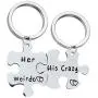 Couples Gifts Necklace Keychain His Crazy Her Weirdo Couples Neckalce Keychains Personalized Couples Jewelry Set