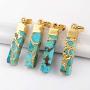 ZENGORI 1 Pcs Gold Plated Copper Natural Turquoise Multi-Kind Shape Pendant for Unisex
