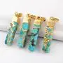ZENGORI 1 Pcs Gold Plated Copper Natural Turquoise Multi-Kind Shape Pendant for Unisex