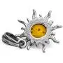 Amber Sterling Silver Small Sun Pendant Amber Sterling Silver Small Sun Pendant