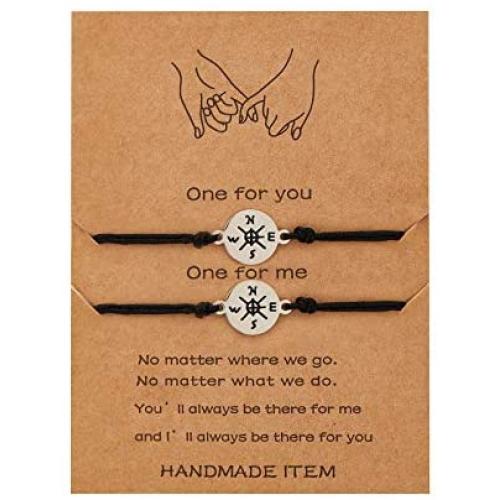 Pinky Promise Distance Matching Bracelet Friendship Couple Bracelet Gifts for Women Men 2 Pieces