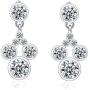 Deelan Mickey Jewelry Stud Earrings For Women Mouse Drop Dangle Charm Rose Gold Platinum Plated Zircon Earring