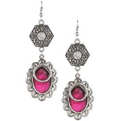 Efulgenz Boho Vintage Antique Ethnic Gypsy Tribal Indian Oxidized Silver Crystal Dangle Earrings Jewelry Set