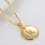 MFHUNX Heart Initial Necklace for Women - 18K Gold Filled Dainty Round Pendant Initial Letter Necklaces, Handmade Engraved Alphabet Monogram Necklaces Jewelry Gift Idea for Women Teen Girls