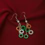 yigedan Natural Gem Dangle Hoops 3 Colors Jade Pearl Drop Earrings for Women Girls 14K Unique Handmade Jewelry