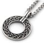 GUNGNEER Stainless Steel Interwoven Celtic Knot Pendant Circle Necklace Keel Chain Protection Infinity Trinity Jewelry