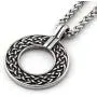 GUNGNEER Stainless Steel Interwoven Celtic Knot Pendant Circle Necklace Keel Chain Protection Infinity Trinity Jewelry
