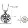 enhong Celtic Knot Necklace for Men,Stainless Steel Magic Double Side Solid Heavy Pendant with Chain