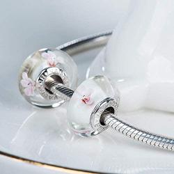 EVESCITY Limited Edition Genuine Murano Glass Crystal 925 Sterling Silver Beads for Charms Bracelets Best Jewelry Gifts for Her