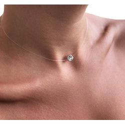 Ya Malanii Clear Choker Necklace with Rhinestone Pendant for Women and Girls