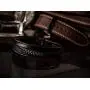 Maerzl Mens Bracelet Leather Magnetic Stainless Steel Clasp Wrap Genuine Leather Braided Bracelet Wrist Cuff Bangle