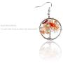 Tree of Life Earrings Natural Tree Dangle Colorful Stone Handcrafted Gemstone Jewelry for Women