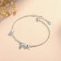 INFMETRY Cat Silver Bracelets Jewelry Birthday Gifts Ideas for Women Mom Her Girlfriend
