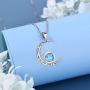 BlingSparkle I Love You to The Moon and Back Necklaces 925 Sterling Silver Moon Star Pendant Necklace, Jewelry Gifts for Women Nana Mom Wife Girls
