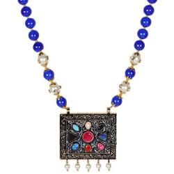 Sansar India Navratna Pendant Indian Necklace Jewelry for Girls and Women 1577