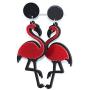 Flamingo Earrings for Women, Retro Animal Drop Earrings, Acrylic Earrings Hypoallergenic,Punk Jewelry Xmas Gifts for Girls