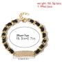 Salircon Black Leather Collar Chain Choker Necklace Gold Chunky Chain Goth Statement Power Girl Pendant for Women Girl