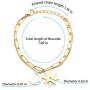 KLKE Gold Charm Bracelets for Women Moon and Star Jewelry Layered Friendship Bracelets Womens Day Birthday Gifts 14K Gold Plated Stainless Steel