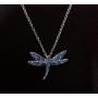 DMOMSA Sapphire Blue Lucky Dragonfly Pendant Jewelry Gift Suitable for Birthday Party Anniversary