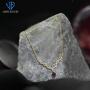JEWELEXCESS 14k Gold Plated Gemstone Necklace for Women & Girls - Comes in Amethyst, Garnet or Topaz | Calming Gems + Diamond V-Shaped Pendant on a 18'' Rope Chain | Crystal Jewelry Gifts for Birthday
