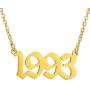 Year Necklaces,Initial Birth Year Number Pendant Necklace Birthday Gift for Women and Girl Old English Arabic Number Stainless Steel Friendship Necklace 1990-2006