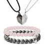 EIELO 4Pcs Magnetic Couples Bracelet Necklace Magnet Matching His and Hers Promise Love Heart Pendant Necklace Bracelet for Couples Long Distance Relationship Natural Stone Bead Couple Jewelry EIELO 4Pcs Magnetic Couples Bracelet Necklace Magnet Matching His and Hers Promise Love Heart Pendant Necklace Bracelet for Couples Long Distance Relationship Natural Stone Bead Couple Jewelry