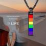 Bandmax Rainbow LGBT Gay Pride Pendant Necklace Bracelet Jewelry Personalized Metal Stainless Steel Parade Nylon Women Men Friendship,Love Necklace with 7.8inch/22inch Chain,18K Gold/Black