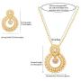 Touchstone Indian Bollywood Gorgeous Traditional Bridal Designer Jewelry Pendant Set in Gold and Silver Tone for Women.