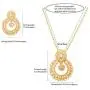 Touchstone Indian Bollywood Gorgeous Traditional Bridal Designer Jewelry Pendant Set in Gold and Silver Tone for Women.