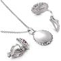 Yoursfs Necklaces and Clip On Earrings for Women 18K Gold Plated Oval Halo Austrain Crystal Pendant Non-Pierced Clip Earrings Prom Jewelry Set