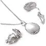 Yoursfs Necklaces and Clip On Earrings for Women 18K Gold Plated Oval Halo Austrain Crystal Pendant Non-Pierced Clip Earrings Prom Jewelry Set