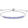 3.89 Ct Purple Lavender Oval Tanzanite Bolo Tennis Bracelet For Women 925 Sterling Silver Adjustable