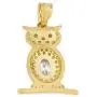 10k Real Solid Gold Owl Pendant Set with Cubic Zirconia Stones, Graduation Gift Charm for Knowledge and Good Luck 10k Real Solid Gold Owl Pendant Set with Cubic Zirconia Stones, Graduation Gift Charm for Knowledge and Good Luck