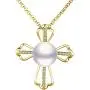 Jude Jewelers 13mm Faux Pearl Christian Cross Religious Pendant Necklace Jude Jewelers 13mm Faux Pearl Christian Cross Religious Pendant Necklace