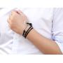 Dawapara New Simple Viking Axes Anchor Celtic Knot Pendant Bracelet Amulet Jewelry for Men 7.87''