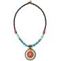 MAYTRY Original Hand-Woven Turquoise Coconut Shell Necklace, Bohemian Style Necklace