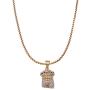Double Rainbow Jewelry C07G-P11G Mens Stainless Steel Gold Color Religious Jesus Head Piece Pendant w/ 3.5mm Box Necklace Chain