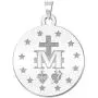 PicturesOnGold.com Miraculous Medal Round Color - Available in Solid 14K Yellow or White Gold, or Sterling Silver