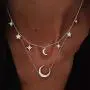 Anglacesmade Layered Star and Moon Chocker Necklace Rhinestone Celestial Necklace Bohemia Jewelry for Women and Girls(Silver) Anglacesmade Layered Star and Moon Chocker Necklace Rhinestone Celestial Necklace Bohemia Jewelry for Women and Girls(Silver)