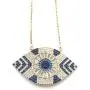 Gold Evil Eye Lariat Necklace for Women 18K Gold Plated Sliding Adjustable Chain Novel Jewelry