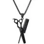 U7 Antique Style Scissors Necklace Hairdresser Gift Jewelry Stainless Steel Scissors Comb Charm Pendant, Chain 22'' U7 Antique Style Scissors Necklace Hairdresser Gift Jewelry Stainless Steel Scissors Comb Charm Pendant, Chain 22''