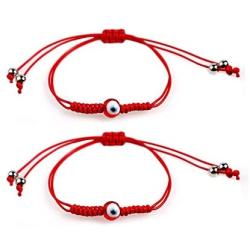 Round Blue Evil Eye Silky Strand Bracelet Handmade Lucky Turkey Eyes Bracelets Adjustable Jewelry Gift for Women Men Girls Friendship Family Protection