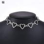 Simple Geometric Hearts Necklace Lolita Choker Chain Cuban Chunky Clavicle Chain Necklace Punk Chic Style Street Fashion Wedding Dress Jewelry for Girls Women