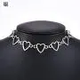 Simple Geometric Hearts Necklace Lolita Choker Chain Cuban Chunky Clavicle Chain Necklace Punk Chic Style Street Fashion Wedding Dress Jewelry for Girls Women