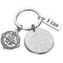 Inspirational Keychain You are Braver Stronger Smarter Than You Think Compass Keychain Graduation Gift Family Friend Students Kids Gifts