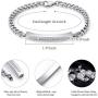 Cremation Urn Cuff Bracelet for Ashes Stainless Steel Crystal Cube Cremation Bangle Keepsake Ashes Jewelry