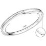 Lavencious Hinged Bangle Bracelet AAA Cubic Zirconia 7'' for Women